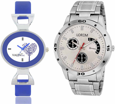 

LOREM WAT-W06-0101-W07-0029-COMBOLOREMSilver::White Designer Stylish Shape Best Offer Combo Couple Watch - For Men & Women
