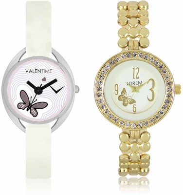 LOREM WAT-W06-0203-W07-0005-COMBOLOREMWhite::White Designer Stylish Shape Best Offer Bracelet Combo Watch  - For Women   Watches  (LOREM)