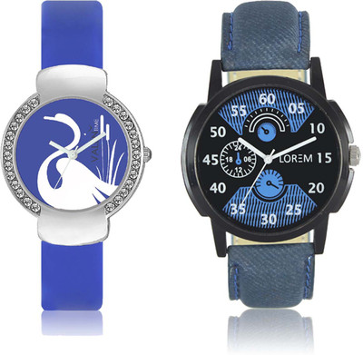 

LOREM WAT-W06-0002-W07-0023-COMBOLOREMBlack::Blue::Blue Designer Stylish Shape Best Offer Combo Couple Watch - For Men & Women