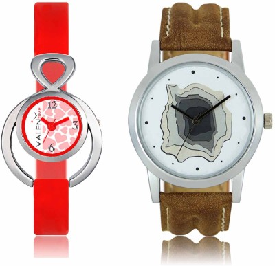 LOREM WAT-W06-0009-W07-0014-COMBOLOREMWhite::White Designer Stylish Shape Best Offer Combo Couple Watch  - For Men & Women   Watches  (LOREM)