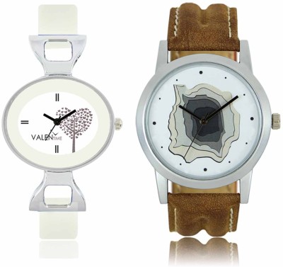 LOREM WAT-W06-0009-W07-0032-COMBOLOREMWhite::White Designer Stylish Shape Best Offer Combo Couple Watch  - For Men & Women   Watches  (LOREM)