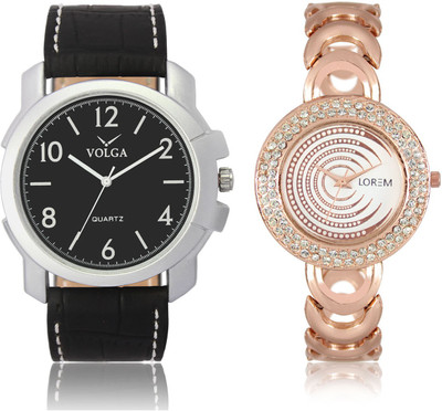 

LOREM VL35LR202 New Latest Stylish Designer Leather-Metal Belt Attractive Different Combo Watch - For Men & Women