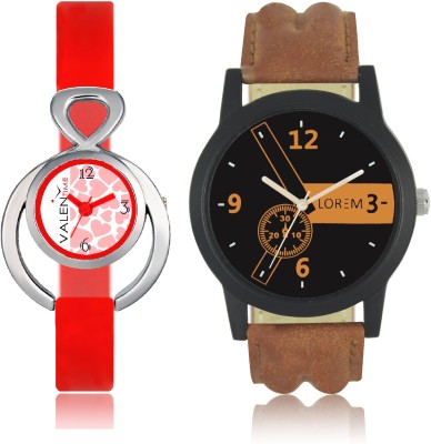 LOREM WAT-W06-0001-W07-0014-COMBOLOREMBlack::Brown::White Designer Stylish Shape Best Offer Combo Couple Watch  - For Men & Women   Watches  (LOREM)