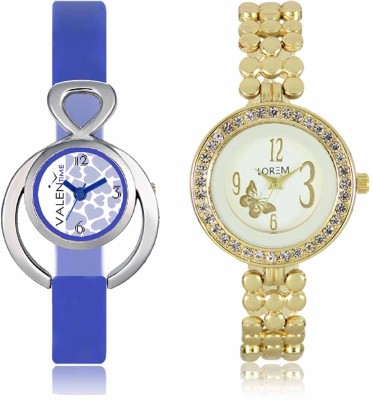 LOREM WAT-W06-0203-W07-0012-COMBOLOREMWhite::White Designer Stylish Shape Best Offer Bracelet Combo Watch  - For Women   Watches  (LOREM)