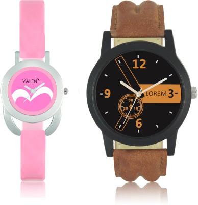 LOREM WAT-W06-0001-W07-0018-COMBOLOREMBlack::Brown::Pink Designer Stylish Shape Best Offer Combo Couple Watch  - For Men & Women   Watches  (LOREM)