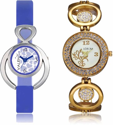 LOREM WAT-W06-0204-W07-0012-COMBOLOREMWhite::White Designer Stylish Shape Best Offer Bracelet Combo Watch  - For Women   Watches  (LOREM)