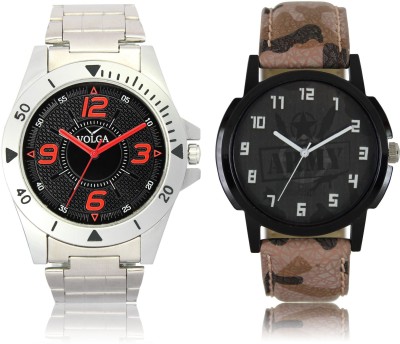 LOREM VL02LR03 New Latest Stylish Designer Leather-Metal Belt Attractive Different Combo Watch  - For Men   Watches  (LOREM)
