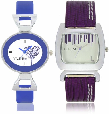 LOREM WAT-W06-0207-W07-0029-COMBOLOREMSilver::White Designer Stylish Shape Best Offer Combo Beautiful Watch  - For Women   Watches  (LOREM)