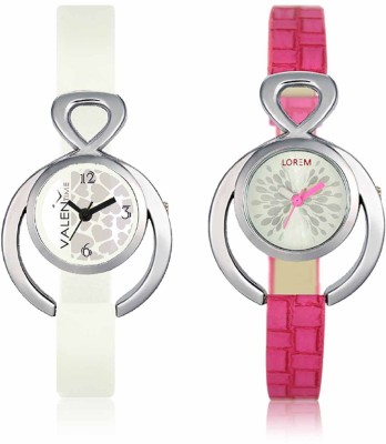 LOREM WAT-W06-0205-W07-0015-COMBOLOREMSilver::White Designer Stylish Shape Best Offer Combo Beautiful Watch  - For Women   Watches  (LOREM)