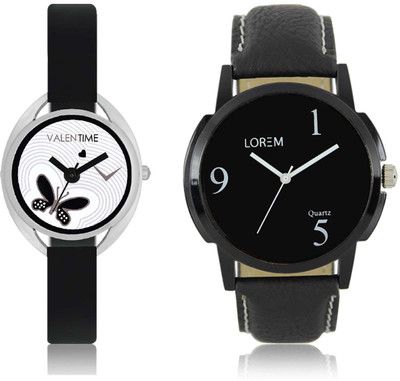 

LOREM WAT-W06-0006-W07-0001-COMBOLOREMBlack::White Designer Stylish Shape Best Offer Combo Couple Watch - For Men & Women