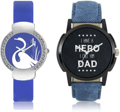LOREM WAT-W06-0007-W07-0023-COMBOLOREMBlack::Blue Designer Stylish Shape Best Offer Combo Couple Watch  - For Men & Women   Watches  (LOREM)