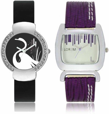 LOREM WAT-W06-0207-W07-0021-COMBOLOREMSilver::Black Designer Stylish Shape Best Offer Combo Beautiful Watch  - For Women   Watches  (LOREM)