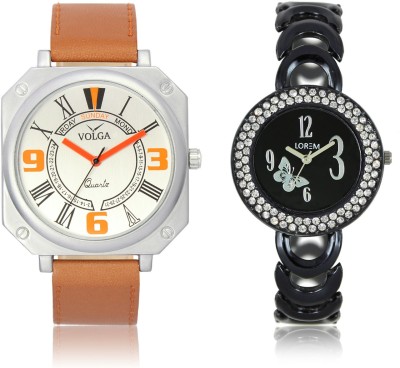 LOREM VL45LR201 New Latest Stylish Designer Leather-Metal Belt Attractive Different Combo Watch  - For Men & Women   Watches  (LOREM)