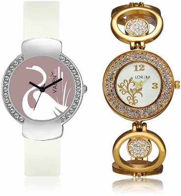 

LOREM WAT-W06-0204-W07-0026-COMBOLOREMWhite::White Designer Stylish Shape Best Offer Bracelet Combo Watch - For Women