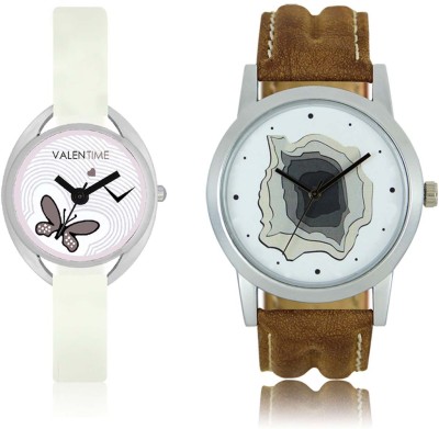 LOREM WAT-W06-0009-W07-0005-COMBOLOREMWhite::White Designer Stylish Shape Best Offer Combo Couple Watch  - For Men & Women   Watches  (LOREM)