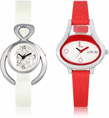 LOREM WAT-W06-0206-W07-0015-COMBOLOREMWhite::White Designer Stylish Shape Best Offer Combo Beautiful Watch  - For Women   Watches  (LOREM)