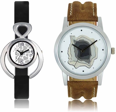 LOREM WAT-W06-0009-W07-0011-COMBOLOREMWhite::White Designer Stylish Shape Best Offer Combo Couple Watch  - For Men & Women   Watches  (LOREM)