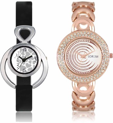 LOREM WAT-W06-0202-W07-0011-COMBOLOREMWhite::White Designer Stylish Shape Best Offer Bracelet Combo Watch  - For Women   Watches  (LOREM)