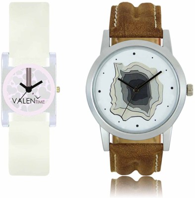 LOREM WAT-W06-0009-W07-0010-COMBOLOREMWhite::White Designer Stylish Shape Best Offer Combo Couple Watch  - For Men & Women   Watches  (LOREM)
