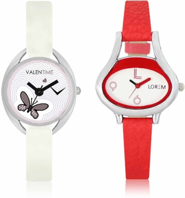 LOREM WAT-W06-0206-W07-0005-COMBOLOREMWhite::White Designer Stylish Shape Best Offer Combo Beautiful Watch  - For Women   Watches  (LOREM)