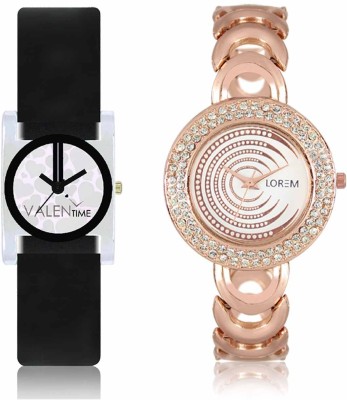 LOREM WAT-W06-0202-W07-0006-COMBOLOREMWhite::White Designer Stylish Shape Best Offer Bracelet Combo Watch  - For Women   Watches  (LOREM)