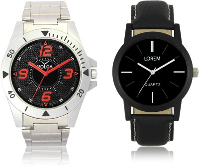 LOREM VL02LR05 New Latest Stylish Designer Leather-Metal Belt Attractive Different Combo Watch  - For Men   Watches  (LOREM)