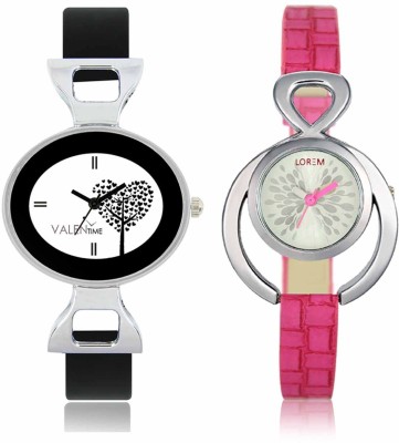 LOREM WAT-W06-0205-W07-0027-COMBOLOREMSilver::White Designer Stylish Shape Best Offer Combo Beautiful Watch  - For Women   Watches  (LOREM)