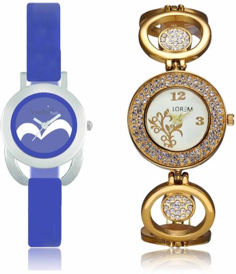 LOREM WAT-W06-0204-W07-0017-COMBOLOREMWhite::Blue Designer Stylish Shape Best Offer Bracelet Combo Watch  - For Women   Watches  (LOREM)