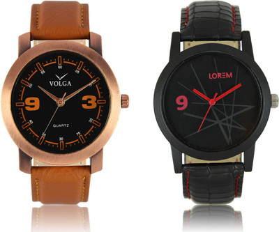 LOREM VL21LR08 New Latest Stylish Designer Leather Belt Attractive Different Combo Watch - For Men