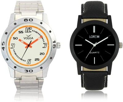 LOREM VL04LR05 New Latest Stylish Designer Leather-Metal Belt Attractive Different Combo Watch  - For Men   Watches  (LOREM)