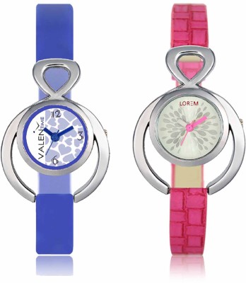 LOREM WAT-W06-0205-W07-0012-COMBOLOREMSilver::White Designer Stylish Shape Best Offer Combo Beautiful Watch  - For Women   Watches  (LOREM)