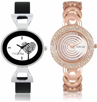 LOREM WAT-W06-0202-W07-0027-COMBOLOREMWhite::White Designer Stylish Shape Best Offer Bracelet Combo Watch  - For Women   Watches  (LOREM)