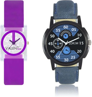 LOREM WAT-W06-0002-W07-0007-COMBOLOREMBlack::Blue::White Designer Stylish Shape Best Offer Combo Couple Watch  - For Men & Women   Watches  (LOREM)