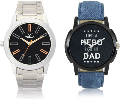 LOREM VL01LR07 New Latest Stylish Designer Leather-Metal Belt Attractive Different Combo Watch  - For Men   Watches  (LOREM)