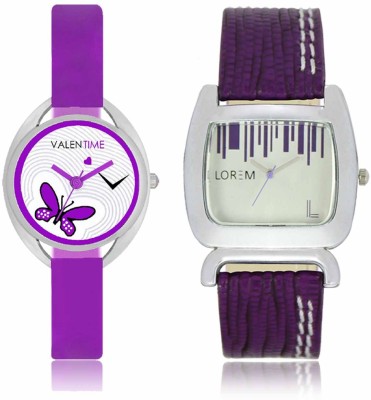 LOREM WAT-W06-0207-W07-0002-COMBOLOREMSilver::White Designer Stylish Shape Best Offer Combo Beautiful Watch  - For Women   Watches  (LOREM)