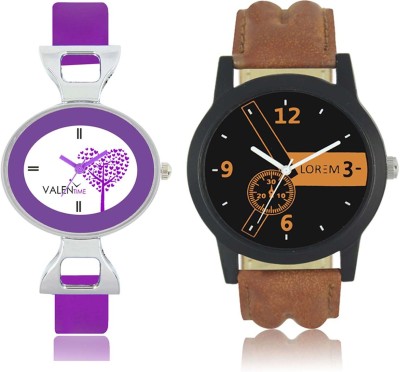 LOREM WAT-W06-0001-W07-0028-COMBOLOREMBlack::Brown::White Designer Stylish Shape Best Offer Combo Couple Watch  - For Men & Women   Watches  (LOREM)