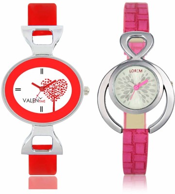 LOREM WAT-W06-0205-W07-0031-COMBOLOREMSilver::White Designer Stylish Shape Best Offer Combo Beautiful Watch  - For Women   Watches  (LOREM)