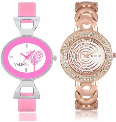 LOREM WAT-W06-0202-W07-0030-COMBOLOREMWhite::White Designer Stylish Shape Best Offer Bracelet Combo Watch  - For Women   Watches  (LOREM)