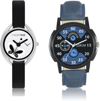 LOREM WAT-W06-0002-W07-0001-COMBOLOREMBlack::Blue::White Designer Stylish Shape Best Offer Combo Couple Watch  - For Men & Women   Watches  (LOREM)