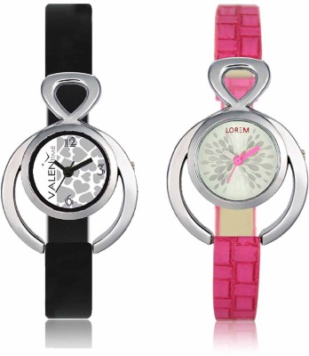 LOREM WAT-W06-0205-W07-0011-COMBOLOREMSilver::White Designer Stylish Shape Best Offer Combo Beautiful Watch  - For Women   Watches  (LOREM)