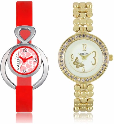 LOREM WAT-W06-0203-W07-0014-COMBOLOREMWhite::White Designer Stylish Shape Best Offer Bracelet Combo Watch  - For Women   Watches  (LOREM)