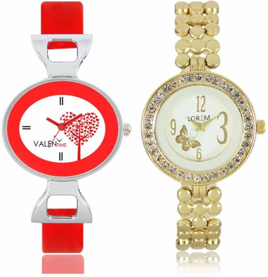 LOREM WAT-W06-0203-W07-0031-COMBOLOREMWhite::White Designer Stylish Shape Best Offer Bracelet Combo Watch  - For Women   Watches  (LOREM)
