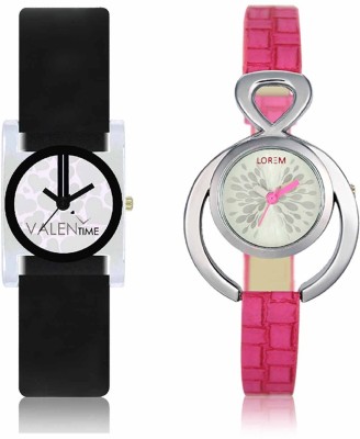 LOREM WAT-W06-0205-W07-0006-COMBOLOREMSilver::White Designer Stylish Shape Best Offer Combo Beautiful Watch  - For Women   Watches  (LOREM)