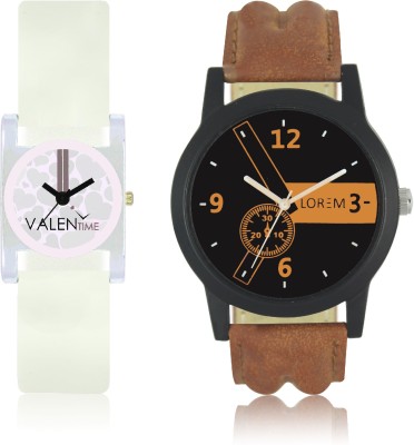 LOREM WAT-W06-0001-W07-0010-COMBOLOREMBlack::Brown::White Designer Stylish Shape Best Offer Combo Couple Watch  - For Men & Women   Watches  (LOREM)
