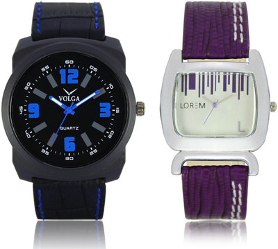

LOREM VL32LR207 New Latest Stylish Designer Leather Belt Attractive Different Combo Watch - For Men & Women