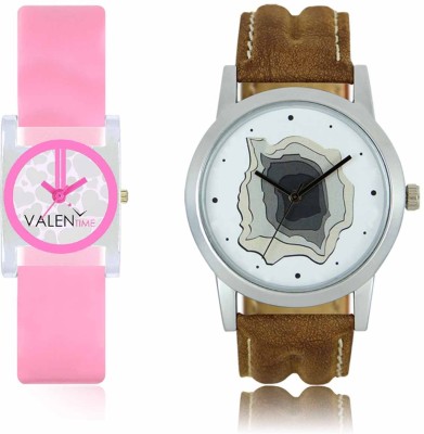 LOREM WAT-W06-0009-W07-0008-COMBOLOREMWhite::White Designer Stylish Shape Best Offer Combo Couple Watch  - For Men & Women   Watches  (LOREM)