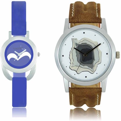 LOREM WAT-W06-0009-W07-0017-COMBOLOREMWhite::Blue Designer Stylish Shape Best Offer Combo Couple Watch  - For Men & Women   Watches  (LOREM)