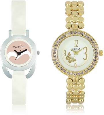 LOREM WAT-W06-0203-W07-0020-COMBOLOREMWhite::White Designer Stylish Shape Best Offer Bracelet Combo Watch  - For Women   Watches  (LOREM)