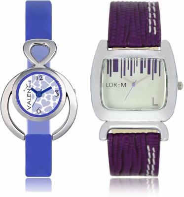 LOREM WAT-W06-0207-W07-0012-COMBOLOREMSilver::White Designer Stylish Shape Best Offer Combo Beautiful Watch  - For Women   Watches  (LOREM)