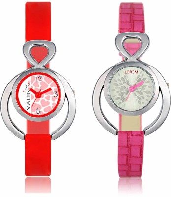 LOREM WAT-W06-0205-W07-0014-COMBOLOREMSilver::White Designer Stylish Shape Best Offer Combo Beautiful Watch  - For Women   Watches  (LOREM)